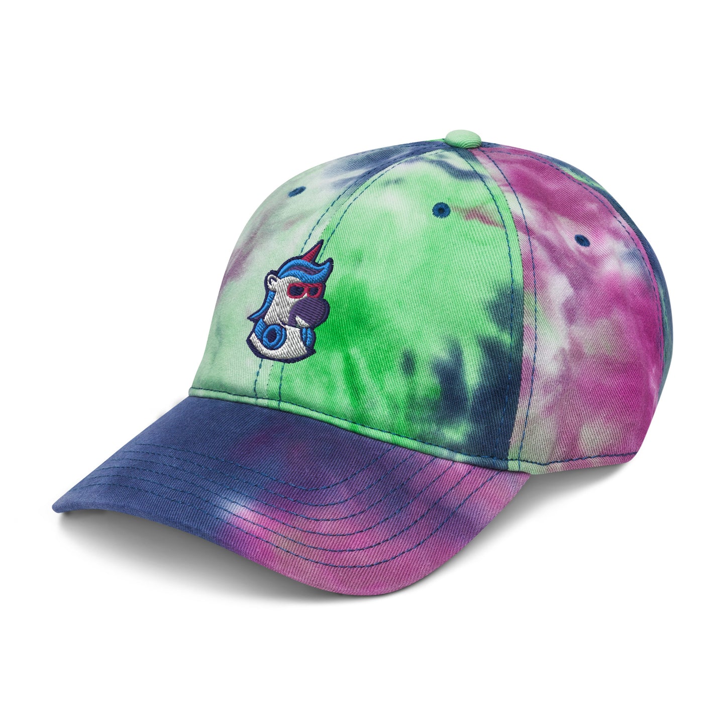Party Unicorn Celestial Purple Tie Dye Hat - Stylish 100% Cotton Cap for Sun Lovers